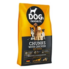 Dogs Favorite Chunks with Chicken visavertis pašaras suaugusiems šunims, 15 kg
