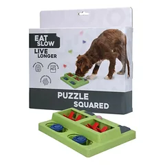 Eat Slow Live Longer Puzzle Squared - šuns intelekto žaislas, kvadrato formos
