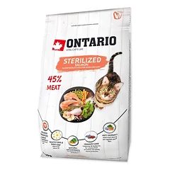 Ontario Cat Sterilised Salmon bekarpių sausas maistas suaugusiems sterilizuotoms katėms, 400 gr — 2 nuotrauka