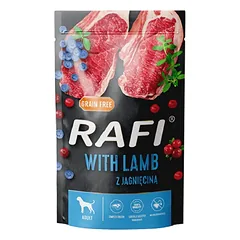 DOLINA NOTECI RAFI su ėriena, mėlynėmis ir spanguolėmis šunims 500 g