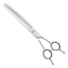 Geib Wave Thinner 7.5 Curve - professional single-sided thinning shears made of Japanese steel, curved, 36 teeth, Srebrny / 7,5" — 1 nuotrauka