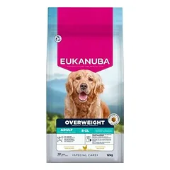Eukanuba Dog All Breeds Adult Overweight su vištiena, sausas maistas šunims 12 kg