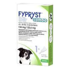 KRKA Fypryst Combo antiparazitinis užlašinamasis tirpalas mažų veilsių šunims, 10-20 kg, 134 mg, N1