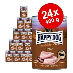 Happy Dog Sensible Pure drėgnas maistas šunims, ekonominė pakuotė 24 x 400 g