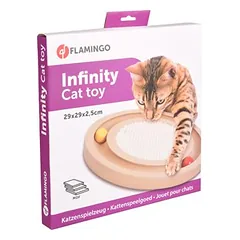 Flamingo Wooden Scratcher Infinity žaislas katėms, kartoninė draskyklė su mediniu rėmu, 29×2.5×29 cm — 3 nuotrauka