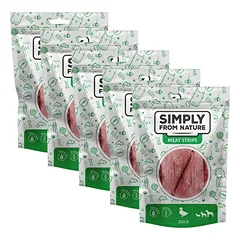 SIMPLY FROM NATURE Meat Strips Ančių mėsos juostelės šunims 5x80 g