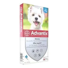 Advantix užlašinamasis tirpalas nuo blusų ir erkių šunims 4-10 kg, 4 vnt.