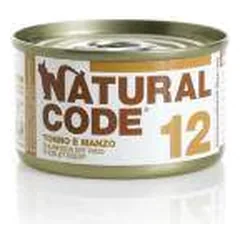 Natural Code 12 drėgnas maistas suaugusioms katėms su tunu ir jautiena, 85 g nuotrauka
