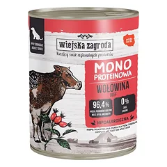 WIEJSKA ZAGRODA Monoproteininė jautiena drėgnas maistas šunims 800 g