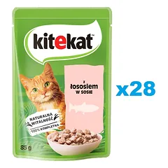 KITEKAT Lašiša padaže 28x85 g suaugusioms katėms