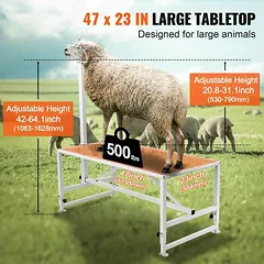 Gyvulių melžimo ir kirpimo stovas, metalinis, reguliuojamas, baltas, 47x23 colių — 4 nuotrauka