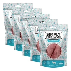 SIMPLY FROM NATURE Meat Strips Mėsos juostelės su aviena ir ryžiais šunims 5x80 g