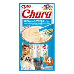 Churu kreminis skanėstas katėms su tunu ir šukutėmis, 4vnt