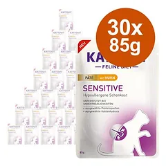 Kattovit Sensitive Paté drėgnas maistas katėms, ekonominė pakuotė 30 x 85 g