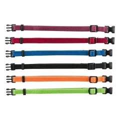 Trixie Junior Antkaklių kompl., S–M 17–25 cm/10 mm, 6 vnt. juodas, raudonas, mėlynas (pak. 6 vnt.)
