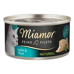 MIAMOR Feine Filets Naturell Chicken&Tuna 80g vištienos ir tuno padaže
