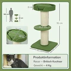 Kačių draskyklė 91 cm — 3 nuotrauka