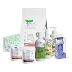 Mažų ir labai mažų baltakailių šuniukų produktų rinkinys
