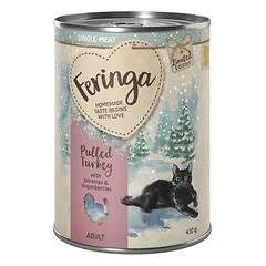 Limited Edition: Feringa Single Meat Pulled Turkey su pastarnoku, drėgnas maistas katėms