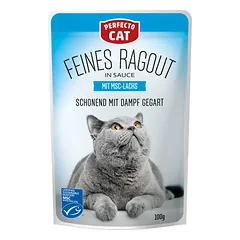 Perfecto Cat Feines Ragout, konservuotas pašaras katėms su lašiša, 100 g