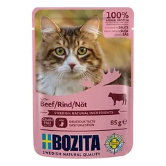 Bozita gabaliukai padaže Pouch, drėgnas maistas katėms, ekonominė pakuotė 24 x 85 g — 5 nuotrauka