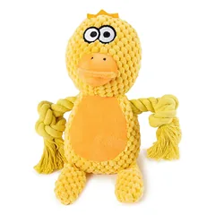 Happet pliušinis žaislas šuniui, geltona antis, 22cm — 3 nuotrauka