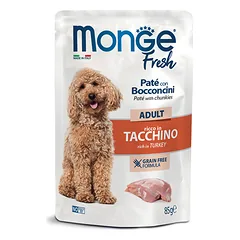 MONGE Fresh konservuotas pašaras su kalakutiena suaugusiems šunims, 85 g