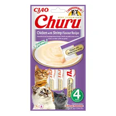 Churu kreminis skanėstas su vištiena ir krevetėmis katėms, 4 vnt.