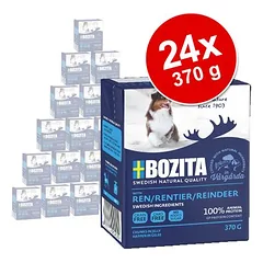Bozita gabaliukai drebučiuose, drėgnas maistas šunims, ekonominė pakuotė 24 x 370 g