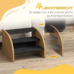 Augintinių laiptai, 3 pakopos, 38,5 × 38,5 × 30 cm — 5 nuotrauka