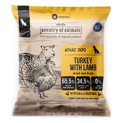 COUNTRY OF ANIMALS Turkey with Lamb M 50g kalakutas su aviena, sausas maistas šunims