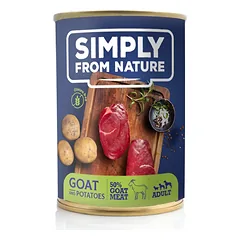 SIMPLY FROM NATURE Šlapias šunų maistas Ožkiena su bulvėmis 400 g