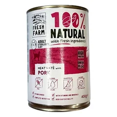 Prefera Fresh Farm Cat Smooth Pate With Pork visavertis šlapias maistas suaugusioms katėms, su kiauliena, 400 g