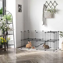 Mažų gyvūnų aptvaras PawHut 146x73x73cm., juodos spalvos — 2 nuotrauka