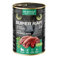 Super Rafi Sterilised Cat drėgnas maistas katėms, ekonominė pakuotė 24 x 400 g — 3 nuotrauka