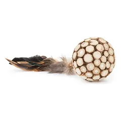 Happet kamuoliukas su plunksnomis žaislas katėms — 3 nuotrauka