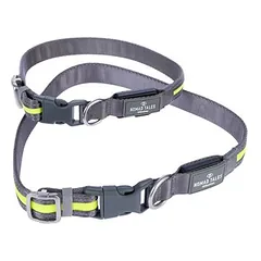 Nomad Tales Spirit USB LED nailoninis antkaklis, neoninis geltonas ir pilkas, Vidutiniams 11–25 kg — 3 nuotrauka