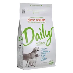 Almo Nature Daily Dog All Breeds sausas maistas suaugusiems šunims su tunu ir ryžiais, 1.2 kg
