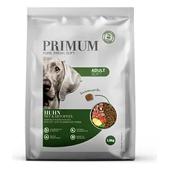 PRIMUM sausas maistas suaugusiems šunims su minkšta vištiena ir bulvėmis, 1,5 kg