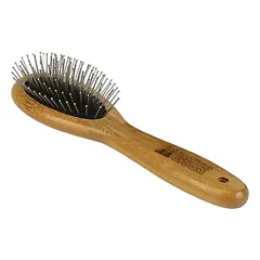 Bamboo Groom ovalus šepetys su smeigtukais mažas/vidutinis - bambukinis šepetys su metaliniais smeigtukais, šunims ir katėms, mažoms ir vidutinėms veislėms