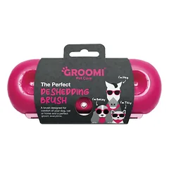 Groomi Deshedding Pink Brush - šukavimo šepetys, pavilnio šalinimo įrankis, rožinis, Różowy — 2 nuotrauka