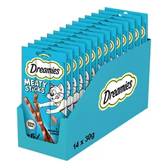 DREAMIES Meaty Sticks – skanėstai su skaniu lašiša suaugusiems katėms 14x30 g.