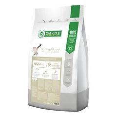 Nature's Protection jaunų sterilizuotų 6-12 mėnesių kačių sausas pašaras su paukštiena ir kriliu, 400 g — 3 nuotrauka
