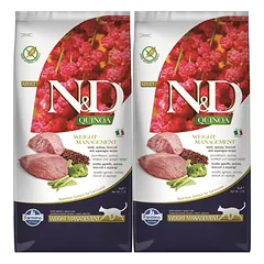 FARMINA N&D Quinoa Cat weight managment ėrienos mėsa ir brokoliai 2x5 kg