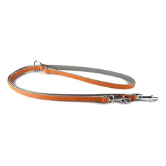 Das Lederband Hunde Führleine New York orange/stone