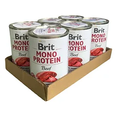 Brit Care Mono Protein Beef konservų šunims su jautiena rinkinys, 6x400g