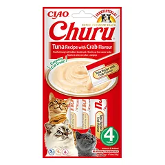 Churu kreminis skanėstas katėms su tunu ir krabu, 56g N4