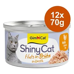 GimCat ShinyCat Filet sultinyje, drėgnas maistas katėms, ekonominė pakuotė 12 x 70 g