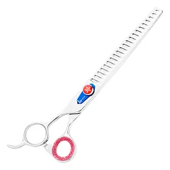 Kenchii Five Star Offset Left Chunkers - grooming thinning shears for left-handed users, 21 teeth