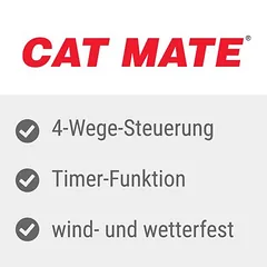 Cat Mate durelės katėms Elite su mikroschemos skaitytuvu ir laikmačiu, Katės durelės, baltos — 3 nuotrauka